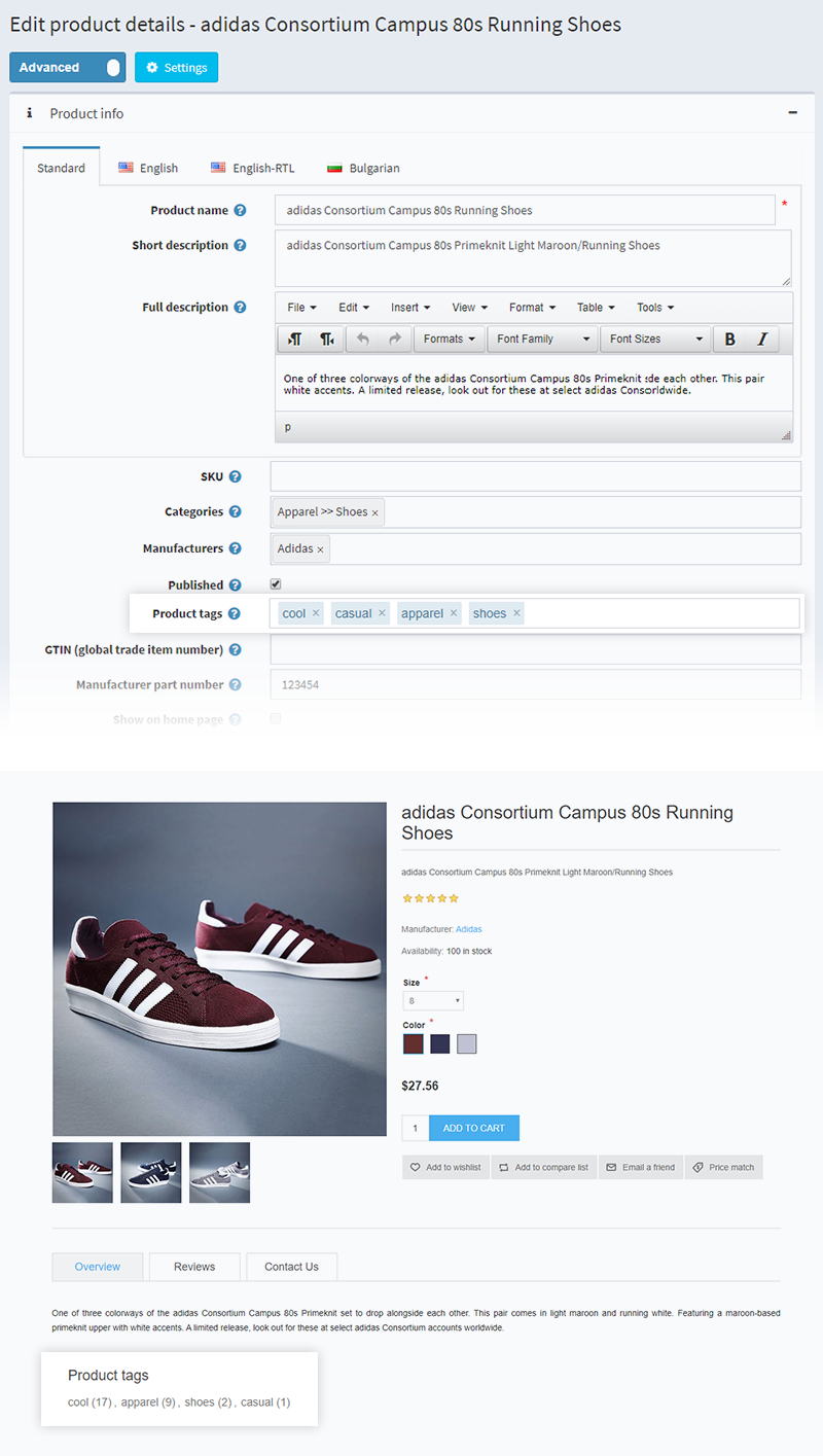 Product Tags in NopCommerce